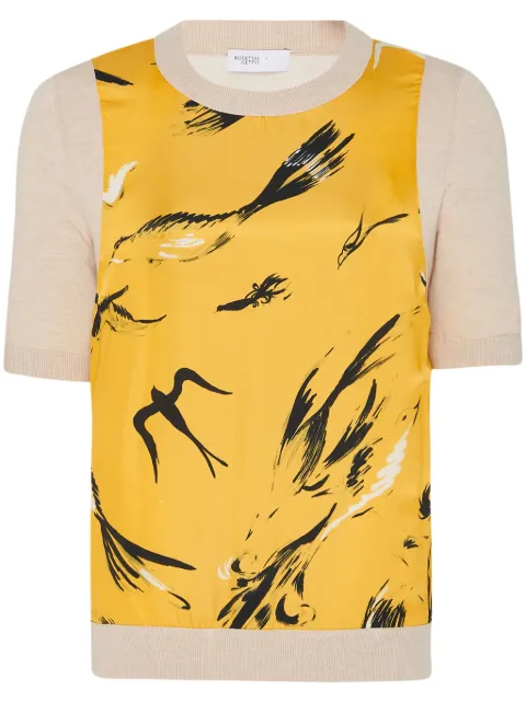 Rosetta Getty graphic-print fine-knit top 