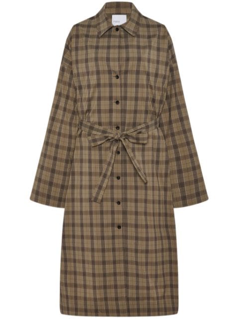 Rosetta Getty plaid-pattern belted trench coat 