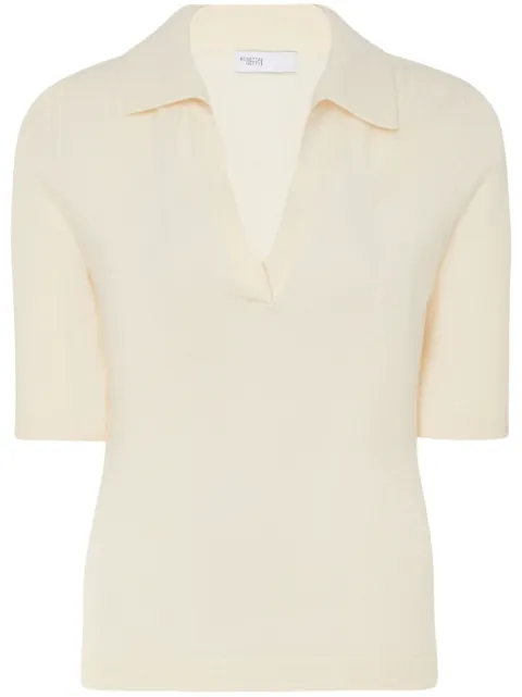 Rosetta Getty open-neck knitted polo top
