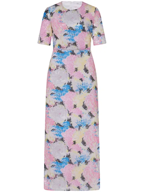 Rosetta Getty vestido largo con lentejuelas y motivos florales