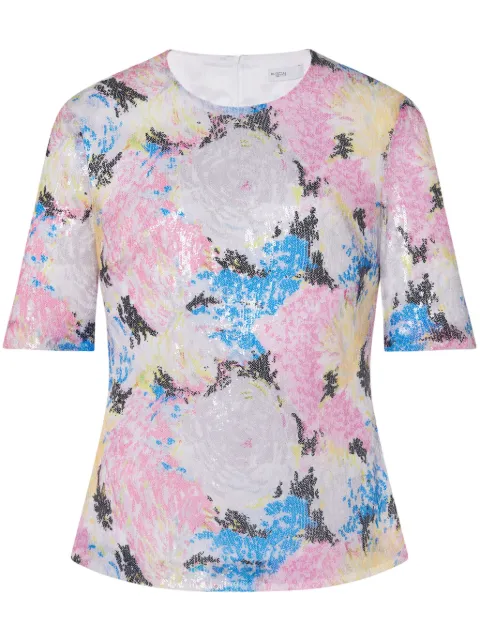 Rosetta Getty floral-print sequin-embellished T-shirt 