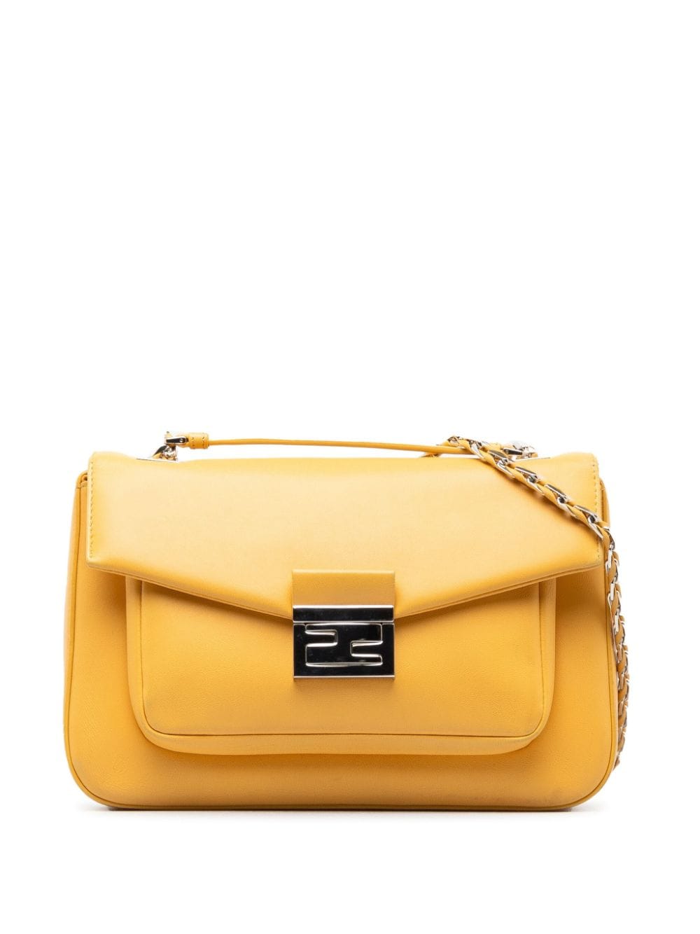 Pre-owned Fendi 2000-2010 Beuette Chain Shoulder Bag In Yellow