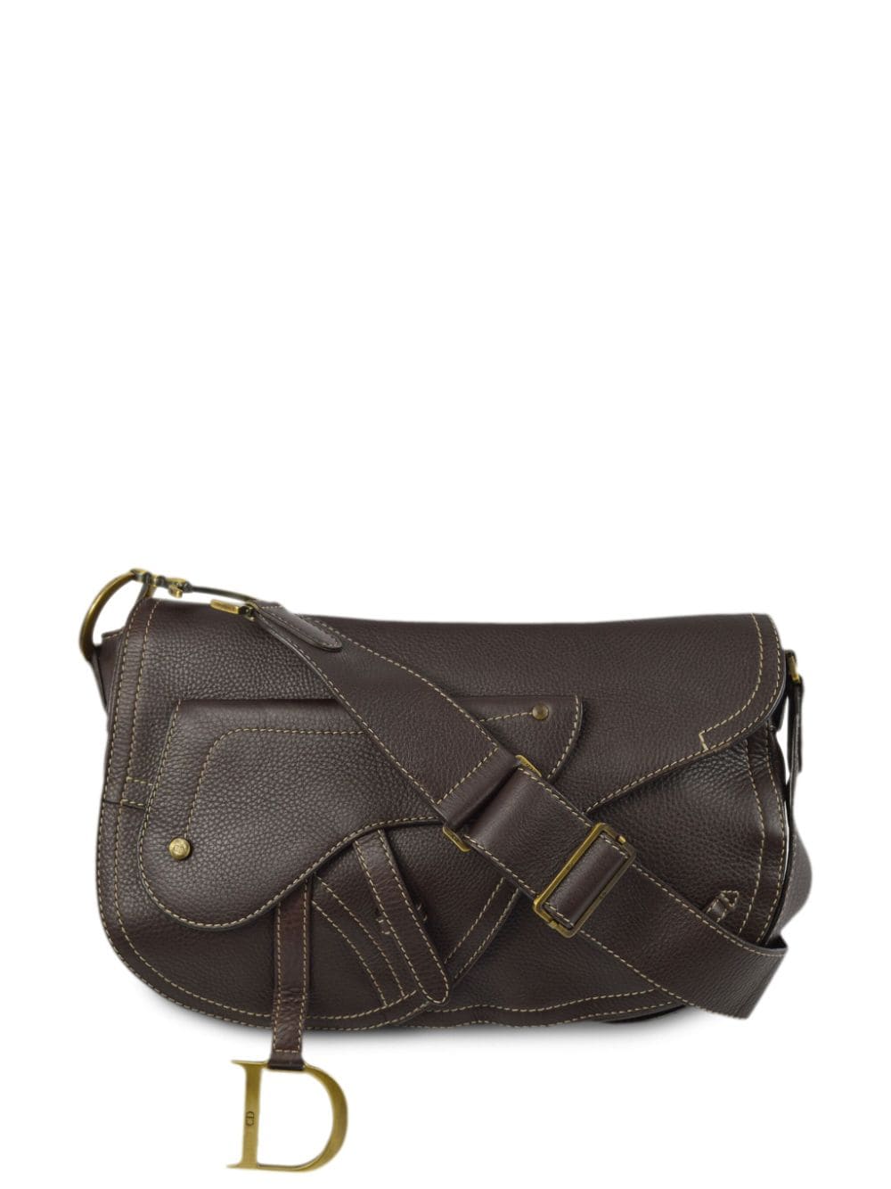 Pre-owned Dior 2002 Saddle Crossbody Bag In Brown