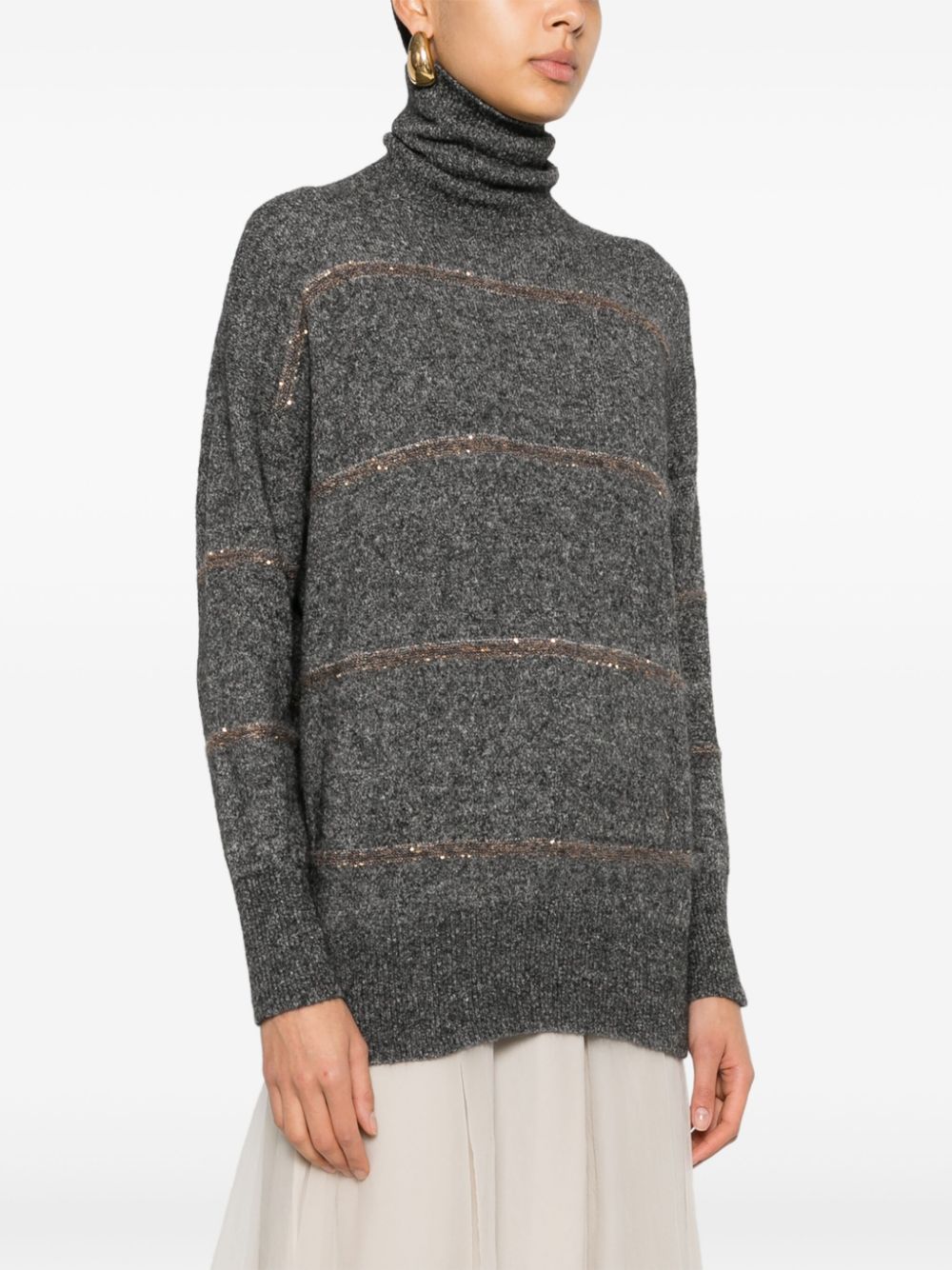 Brunello Cucinelli sequin-embellished knitted jumper Women