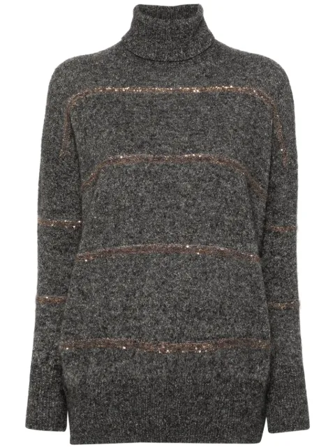 Brunello Cucinelli sequin-embellished knitted jumper