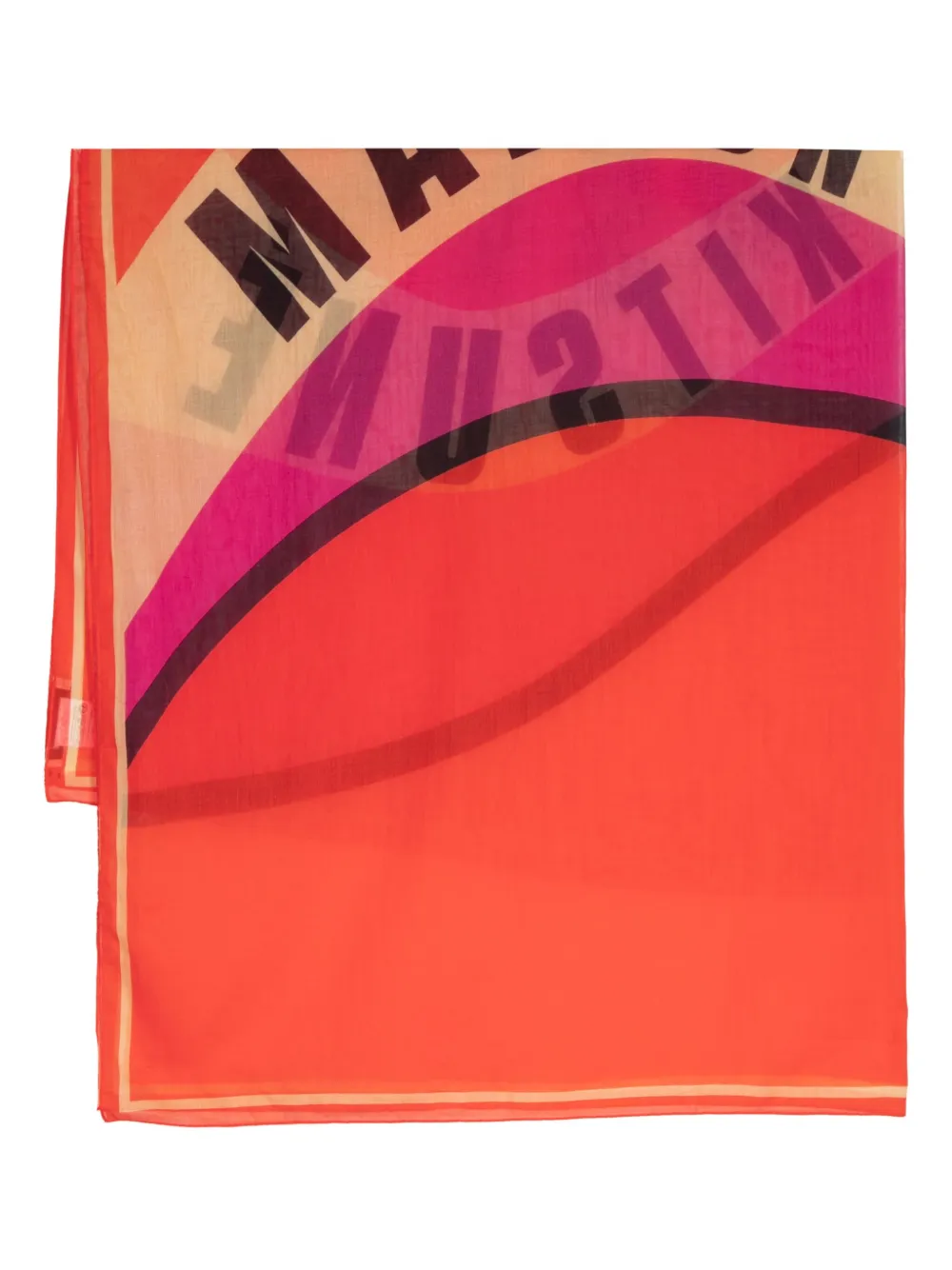 Maison Kitsuné Logo-print Cotton Scarf In Orange