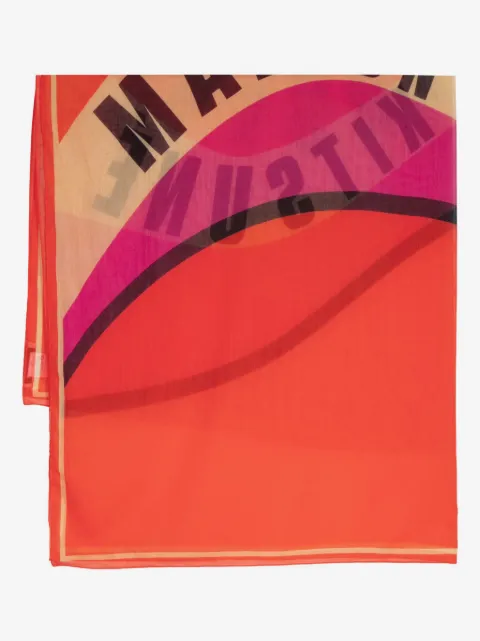 Maison Kitsuné logo-print cotton scarf