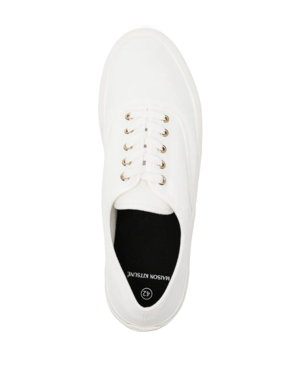 Maison Kitsune lace up Canvas Sneakers White FARFETCH AZ