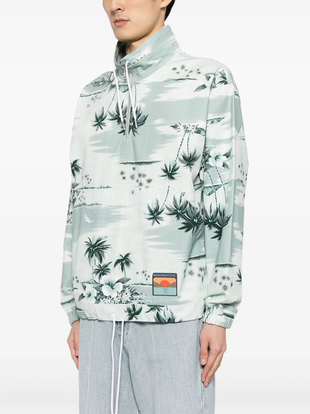 Maison Kitsuné Jack met grafische print Blauw