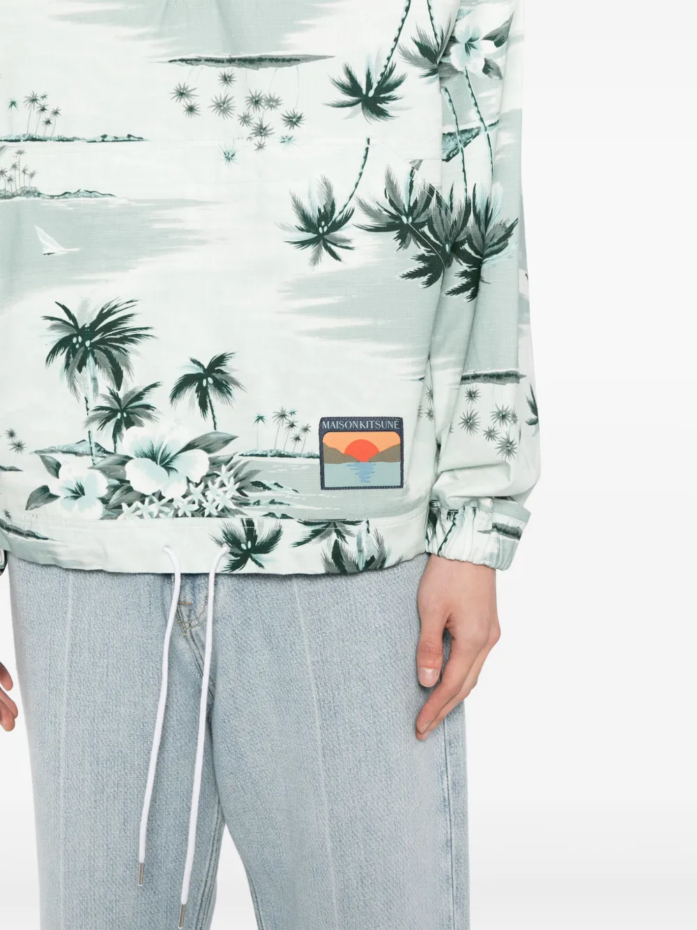 Maison Kitsuné Jack met grafische print Blauw
