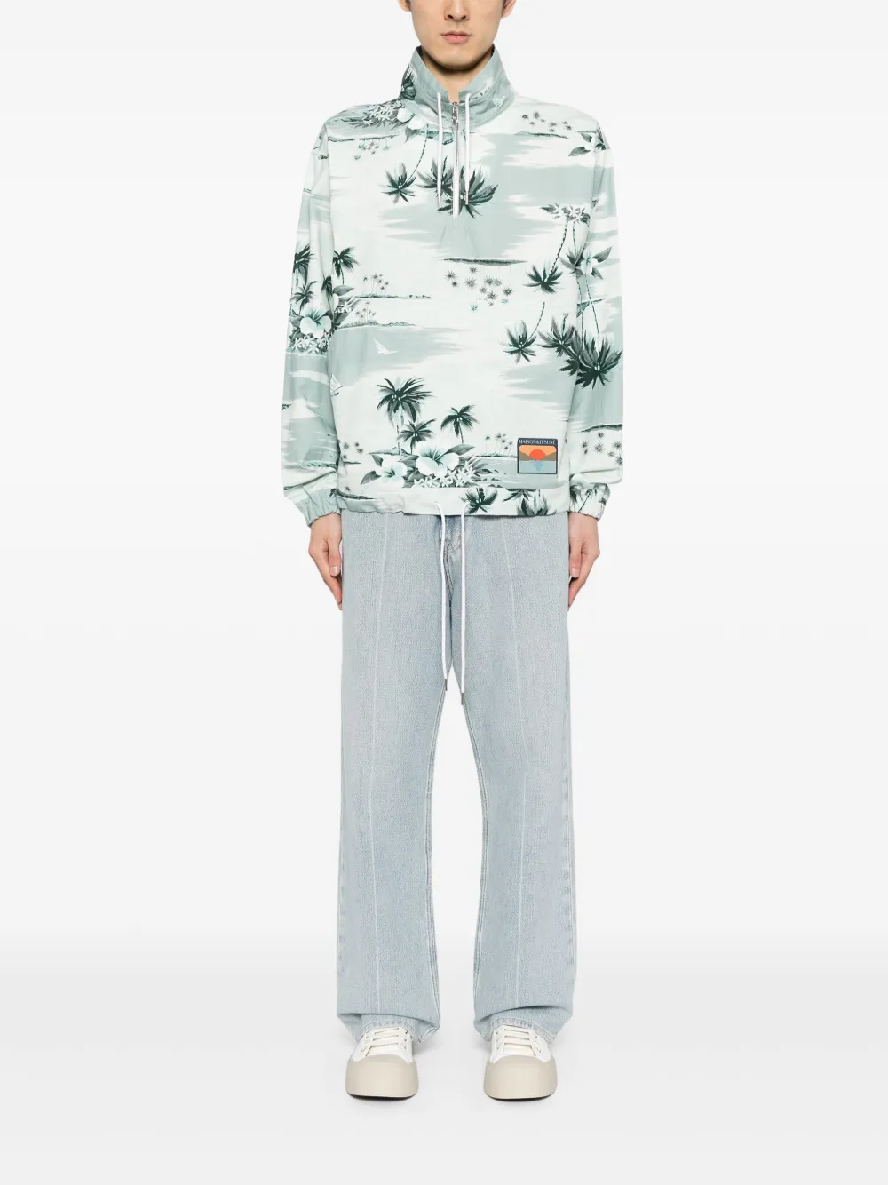 Maison Kitsuné Jack met grafische print Blauw
