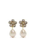 Jennifer Behr floral crystal-embellished drop earrings - Gold
