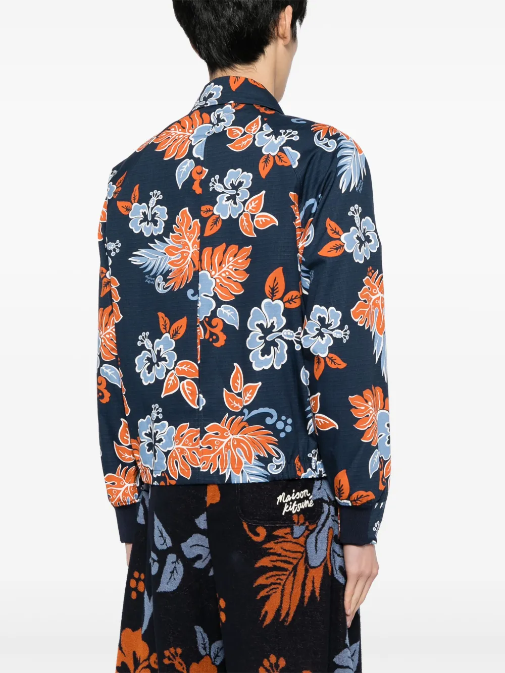 Maison Kitsuné Jack met bloemenprint Blauw