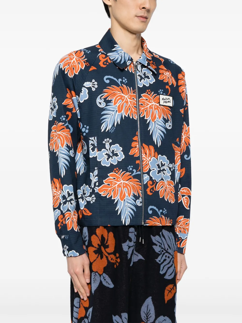 Maison Kitsuné Jack met bloemenprint Blauw
