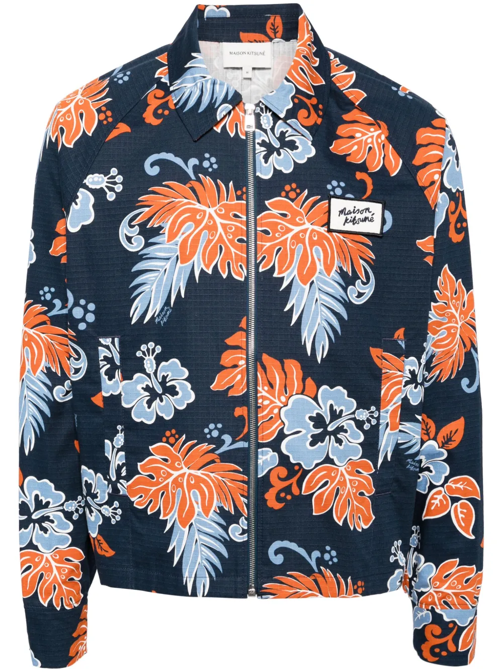 Maison Kitsuné Jack met bloemenprint Blauw