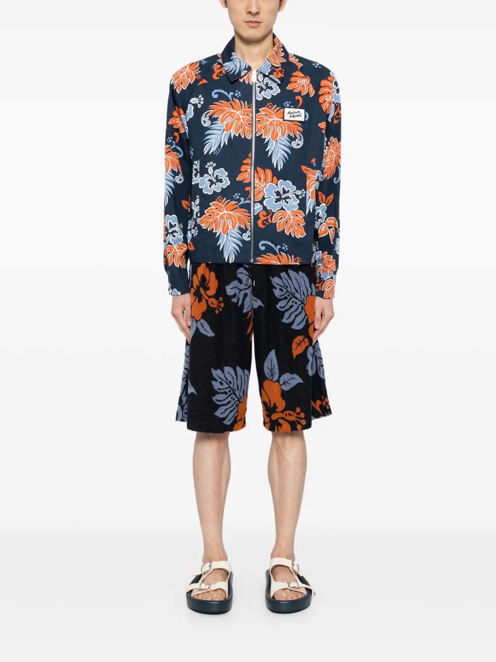 Maison Kitsuné Jack met bloemenprint Blauw