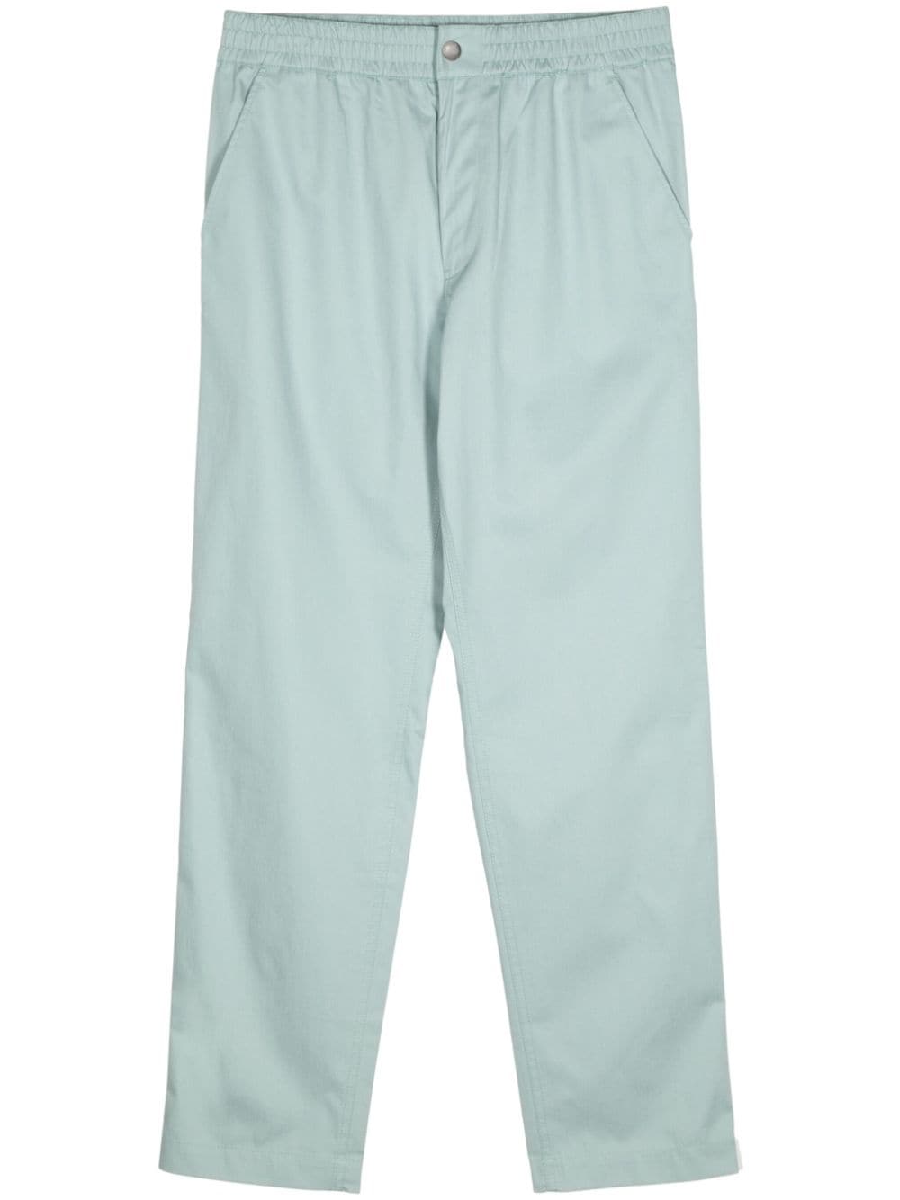 Maison Kitsuné elasticated-waistband straight-leg cotton trousers - Blu