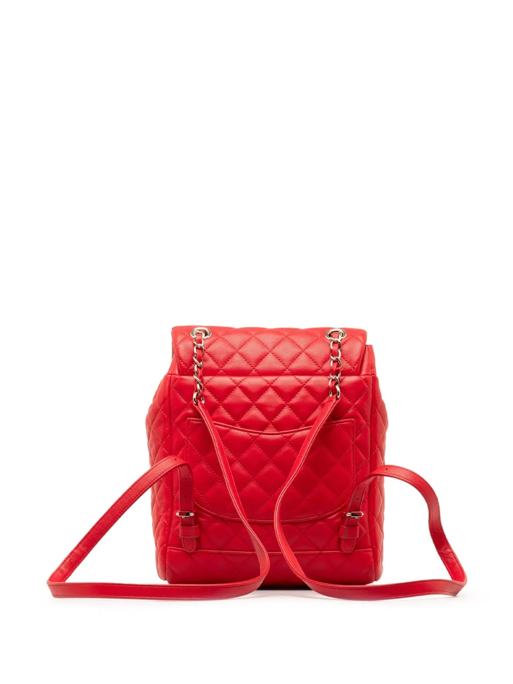 Pre-owned Chanel 2016-2017 Small Lambskin Urban Spirit Backpack In Red