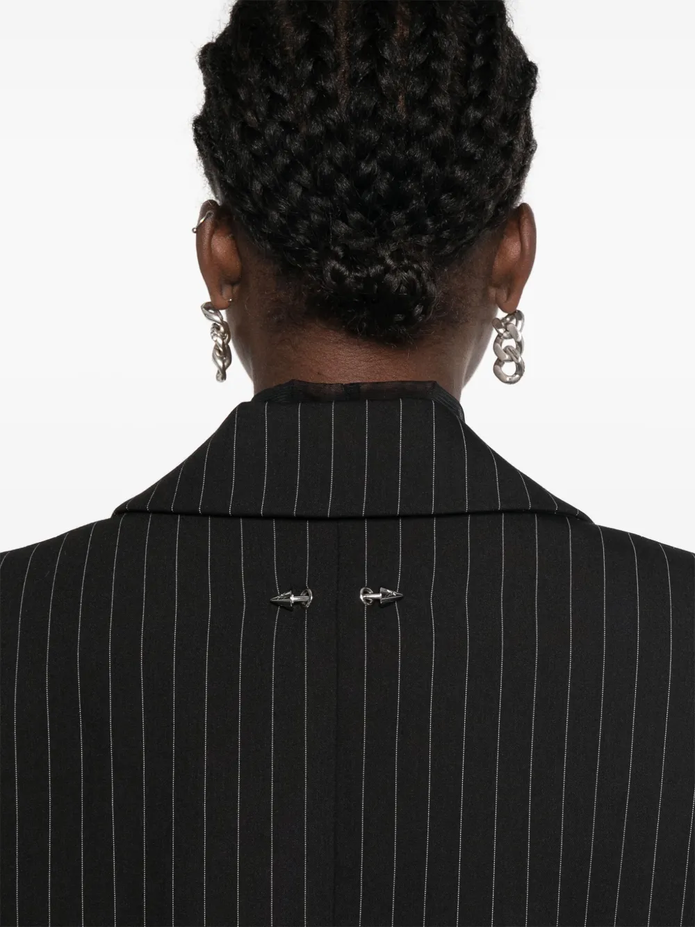 PATRIZIA PEPE PINSTRIPE FLANNEL MAXI COAT 