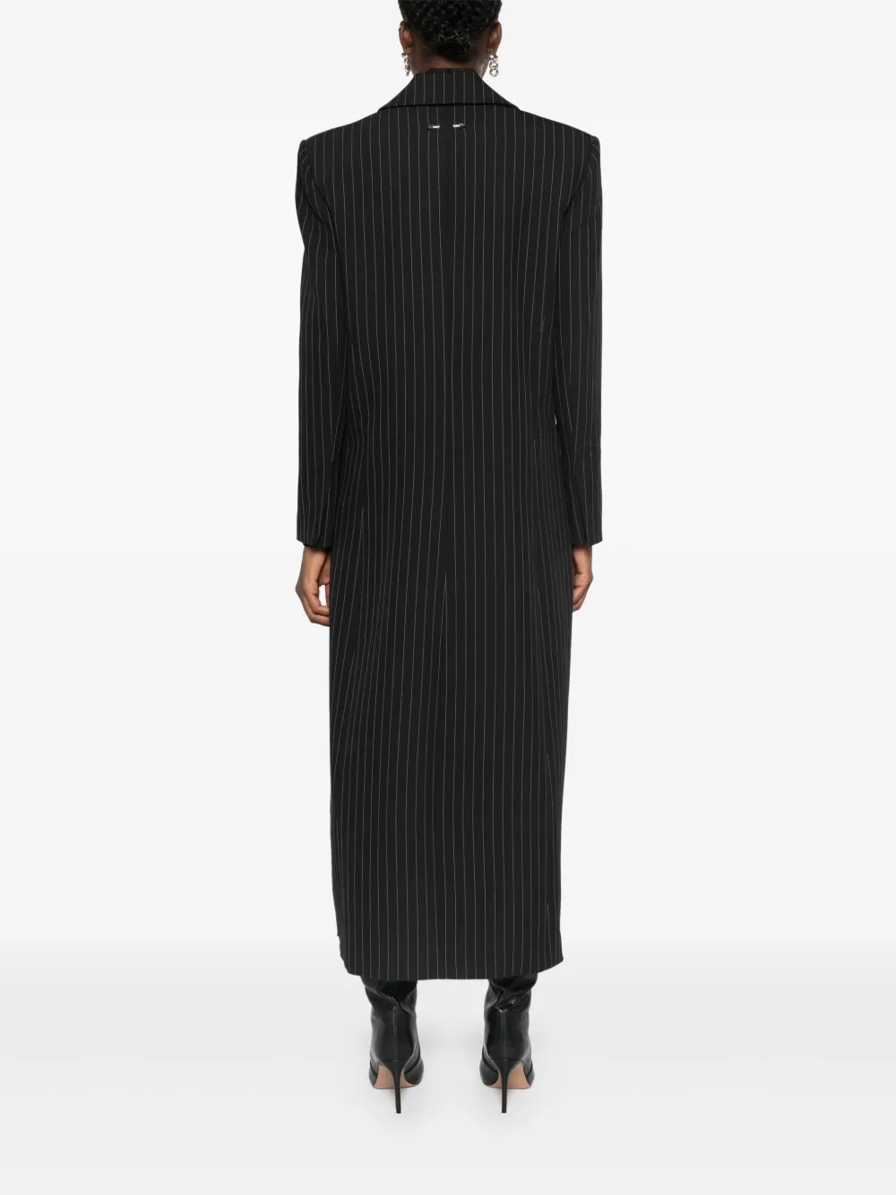 PATRIZIA PEPE PINSTRIPE FLANNEL MAXI COAT 