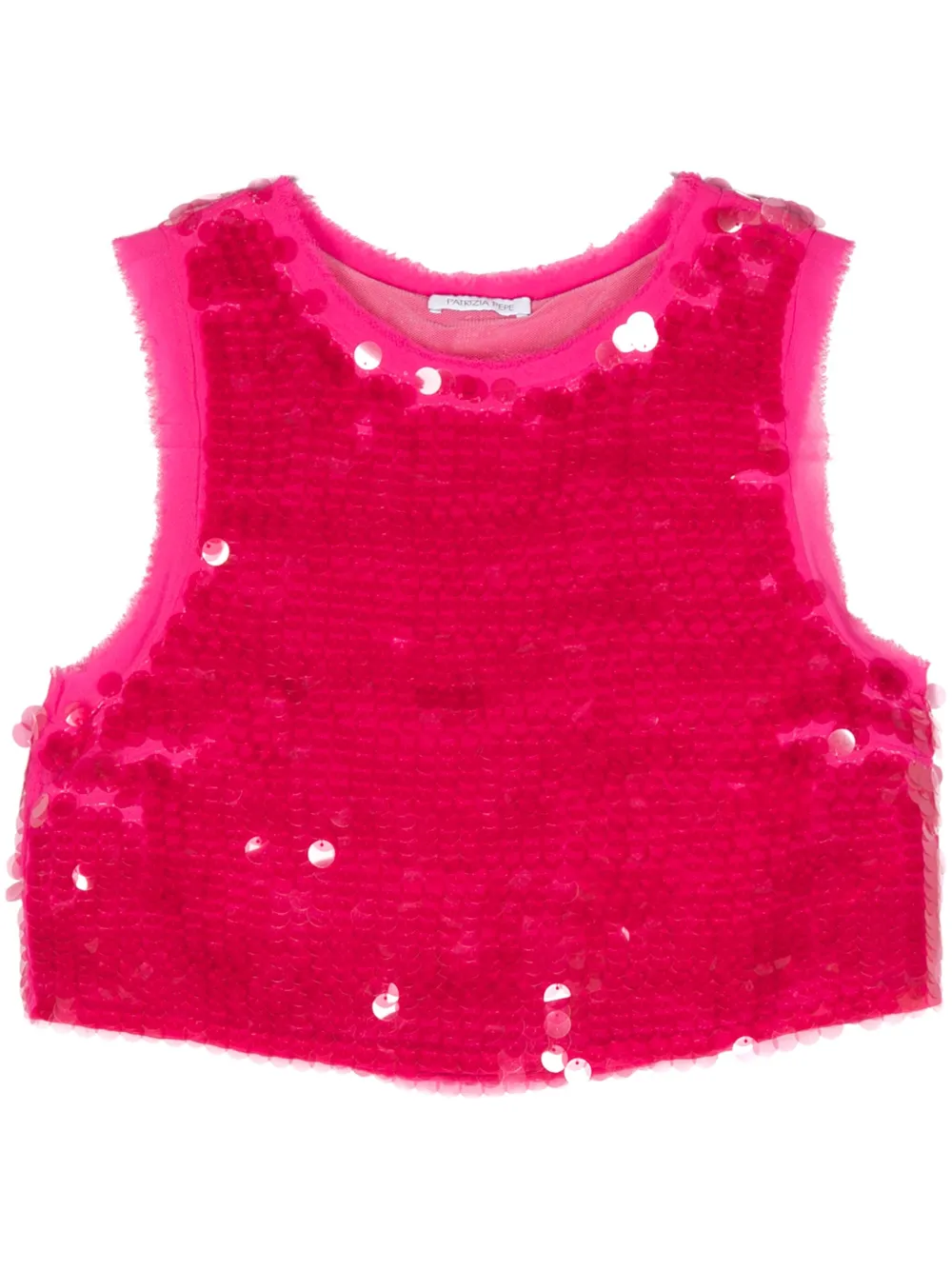 PATRIZIA PEPE SEQUIN-EMBELLISHED CROP TOP
