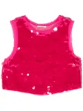 Patrizia Pepe sequin-embellished crop top - Pink