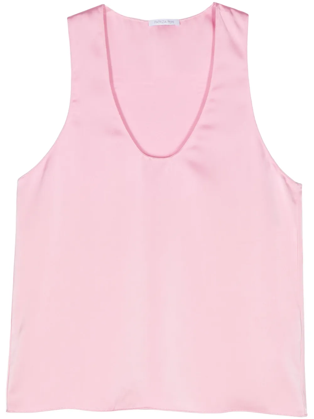 Patrizia Pepe Satin Tank Top In Pink