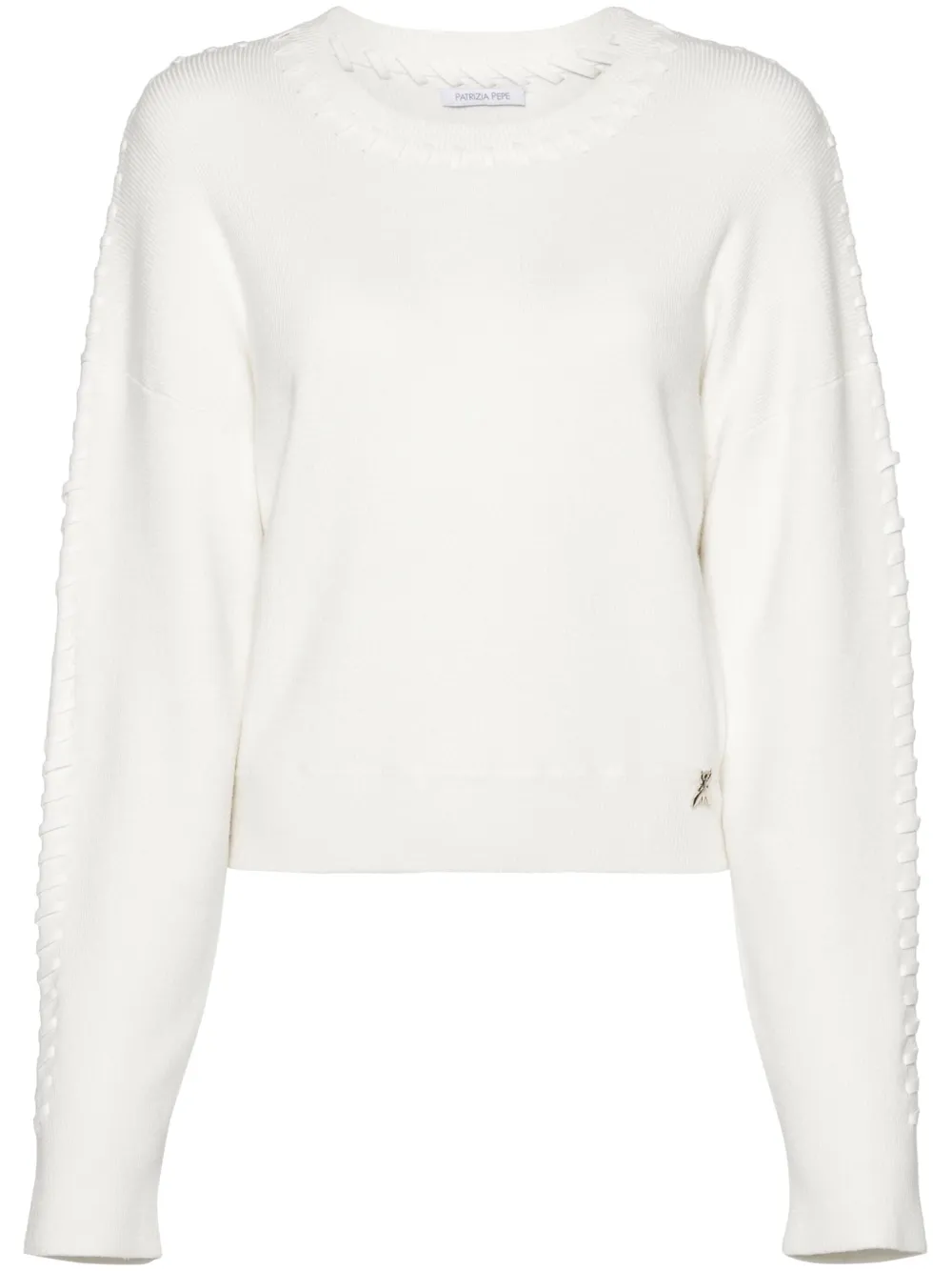 Patrizia Pepe Weave-lace Jumper In White