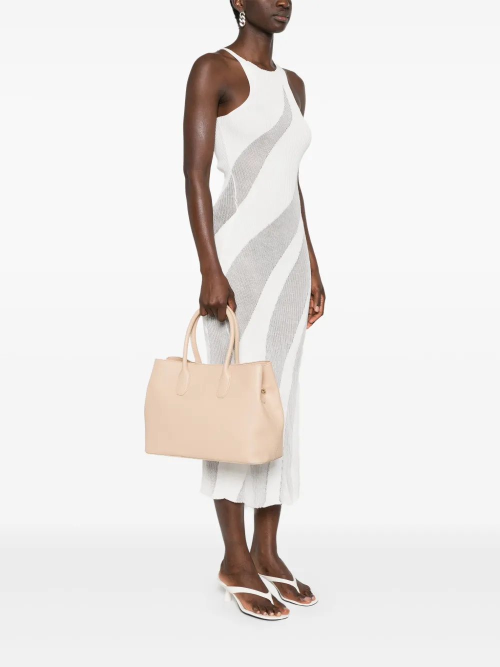 Patrizia Pepe Fly leren shopper - Beige