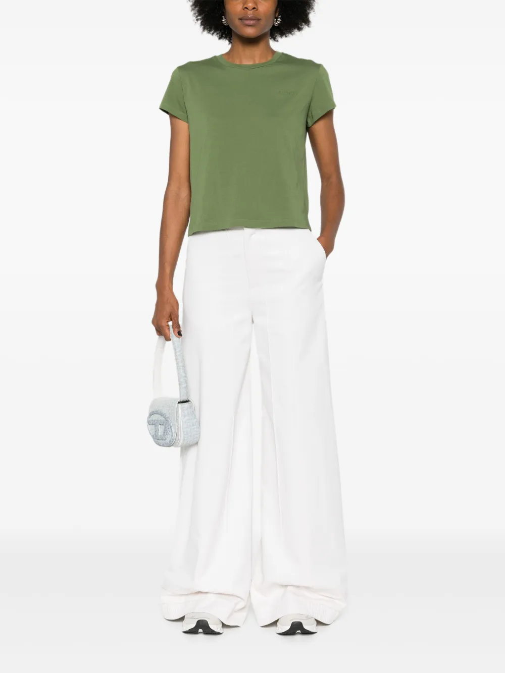 Patrizia Pepe rubberised-logo cotton T-shirt - Groen