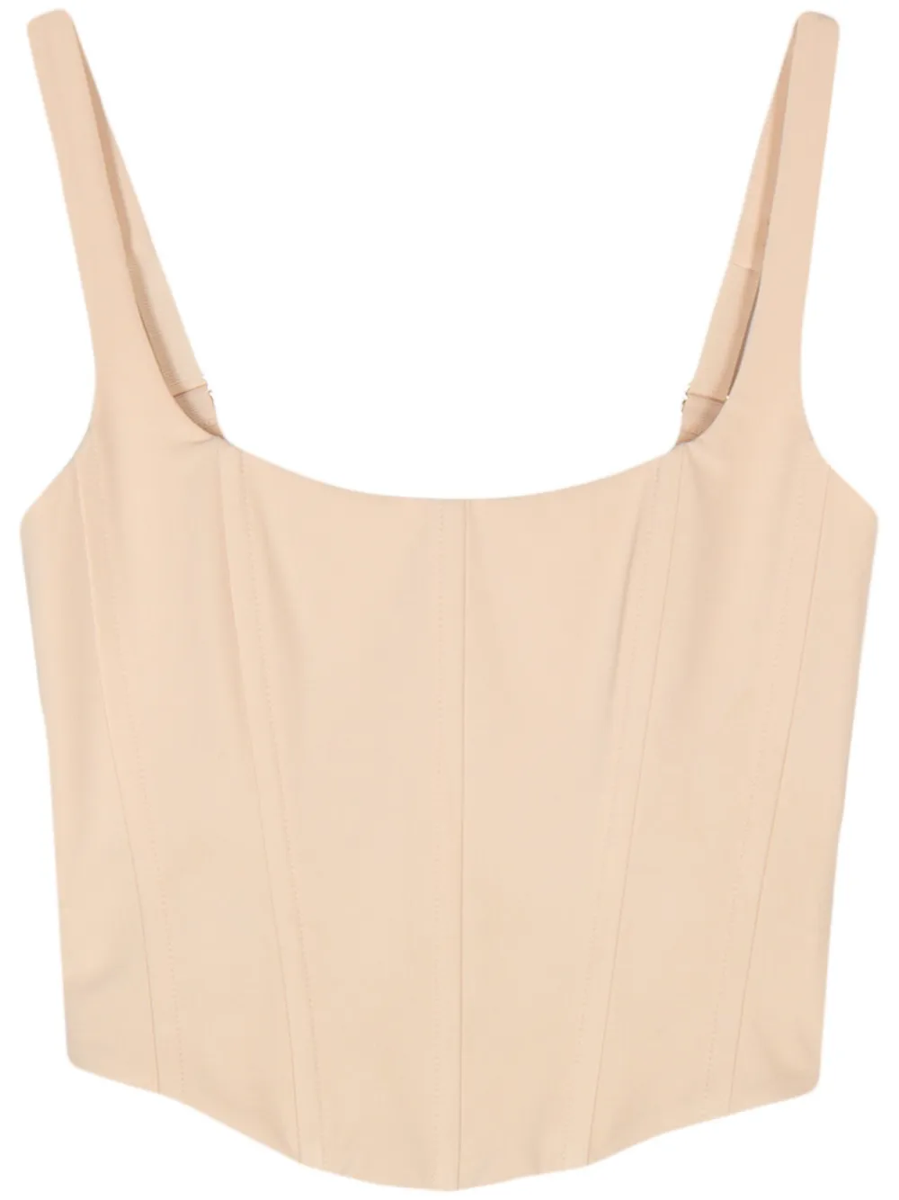 Patrizia Pepe Cropped Spike-bar Corset In Neutrals