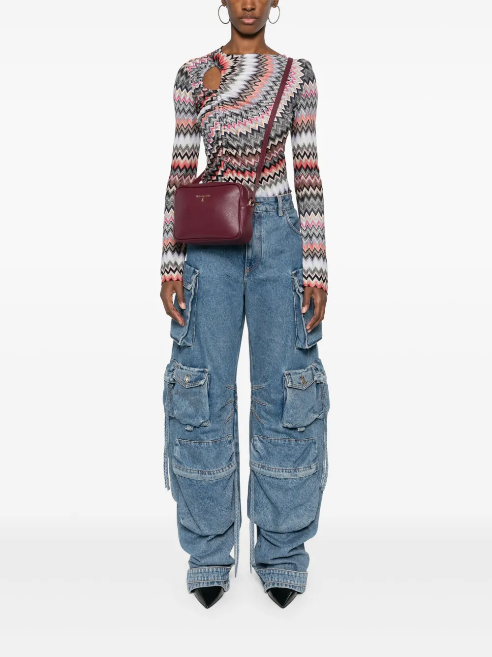 Patrizia Pepe Crossbodytas met logoplakkaat - Paars