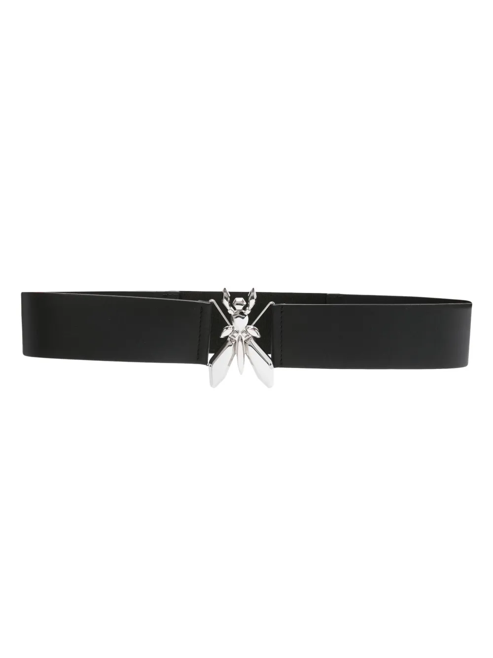 Patrizia Pepe Leren riem met logogesp Zwart