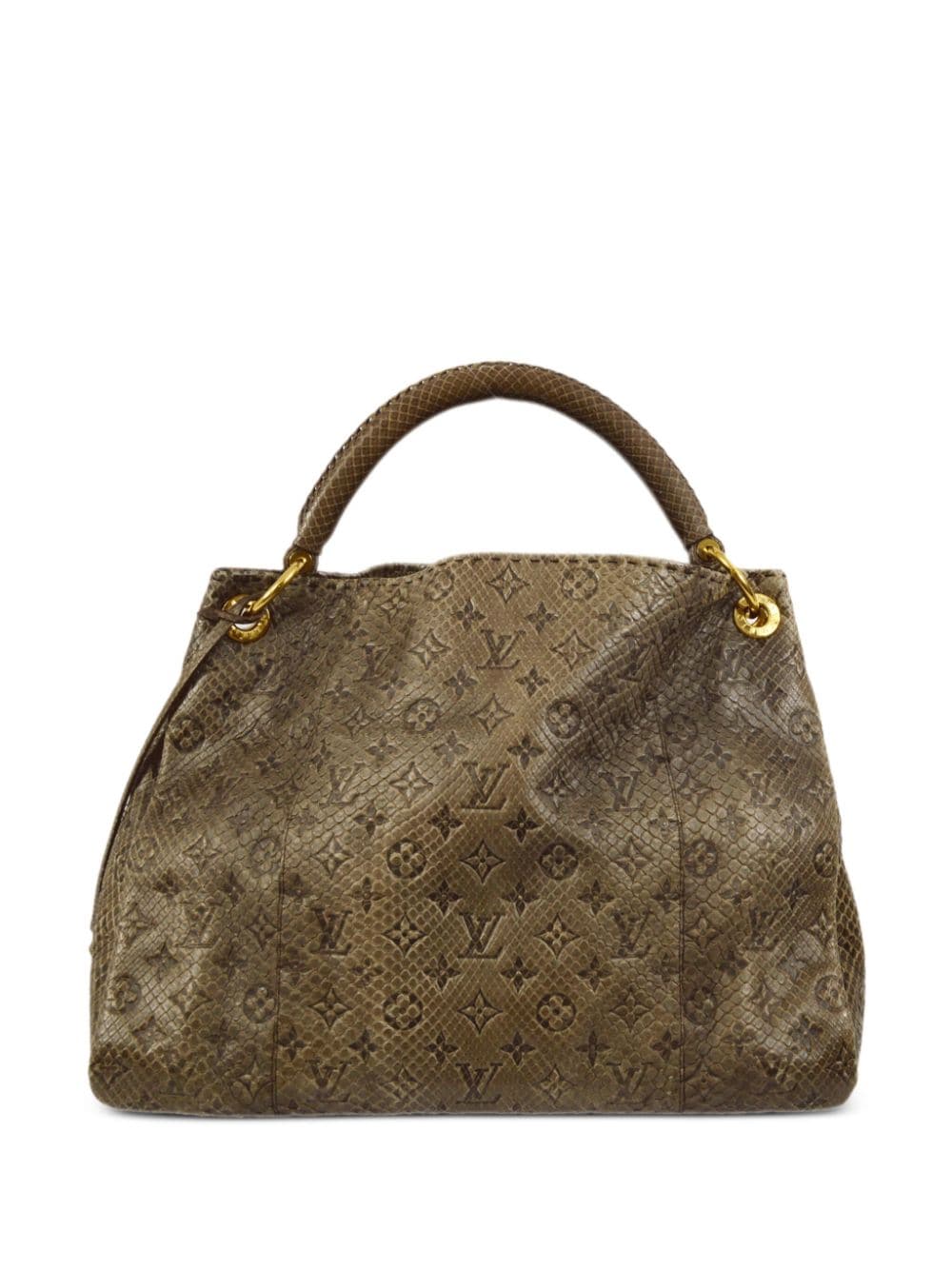 Pre-owned Louis Vuitton 2011 Exotic Artsy Mm Hobo Handbag In Brown