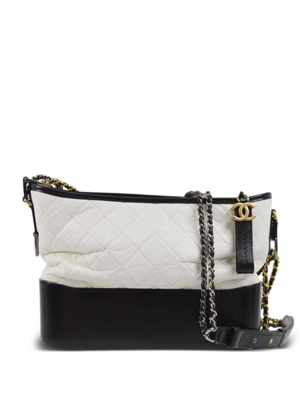 Pre-owned Chanel 2017 Gabrielle Shoulder Bag In White