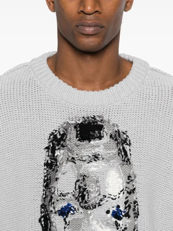 トップス doublet / 20SS HIDDEN MESSAGE KNITWEAR Doublet Hidden Message Embroidery T-Shirt - White | Garmentory