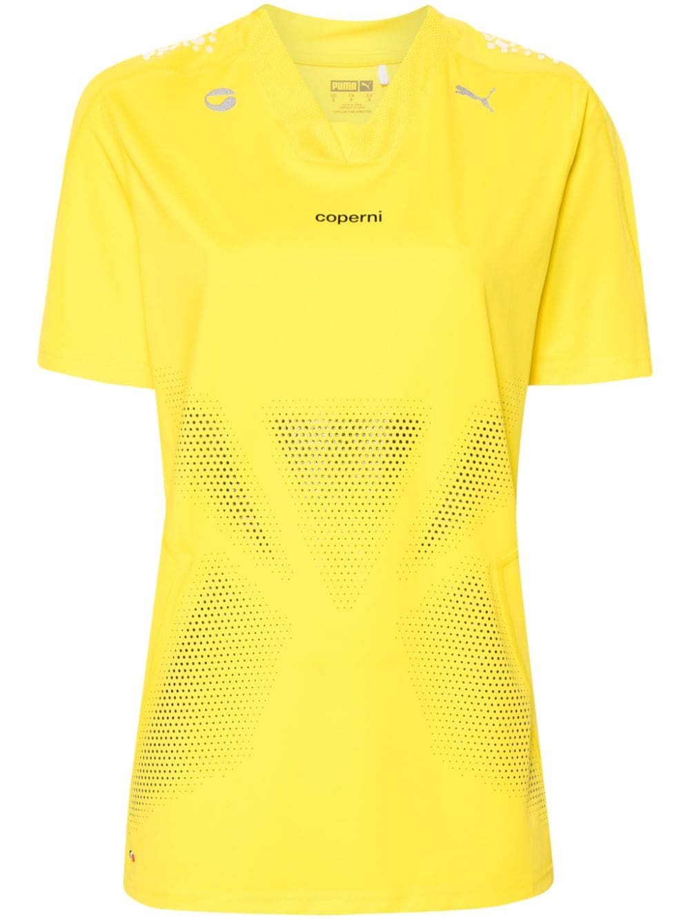 Coperni X Puma Rubberised-logo T-shirt In Yellow
