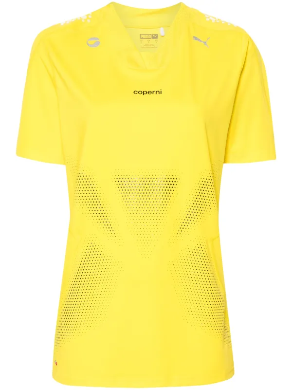 Coperni コペルニ×プーマ Vネック フットボール Tシャツ Coperni x Puma ロゴ Tシャツ | イエロー | FARFETCH JP