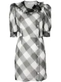 Alessandra Rich checked silk mini dress - White