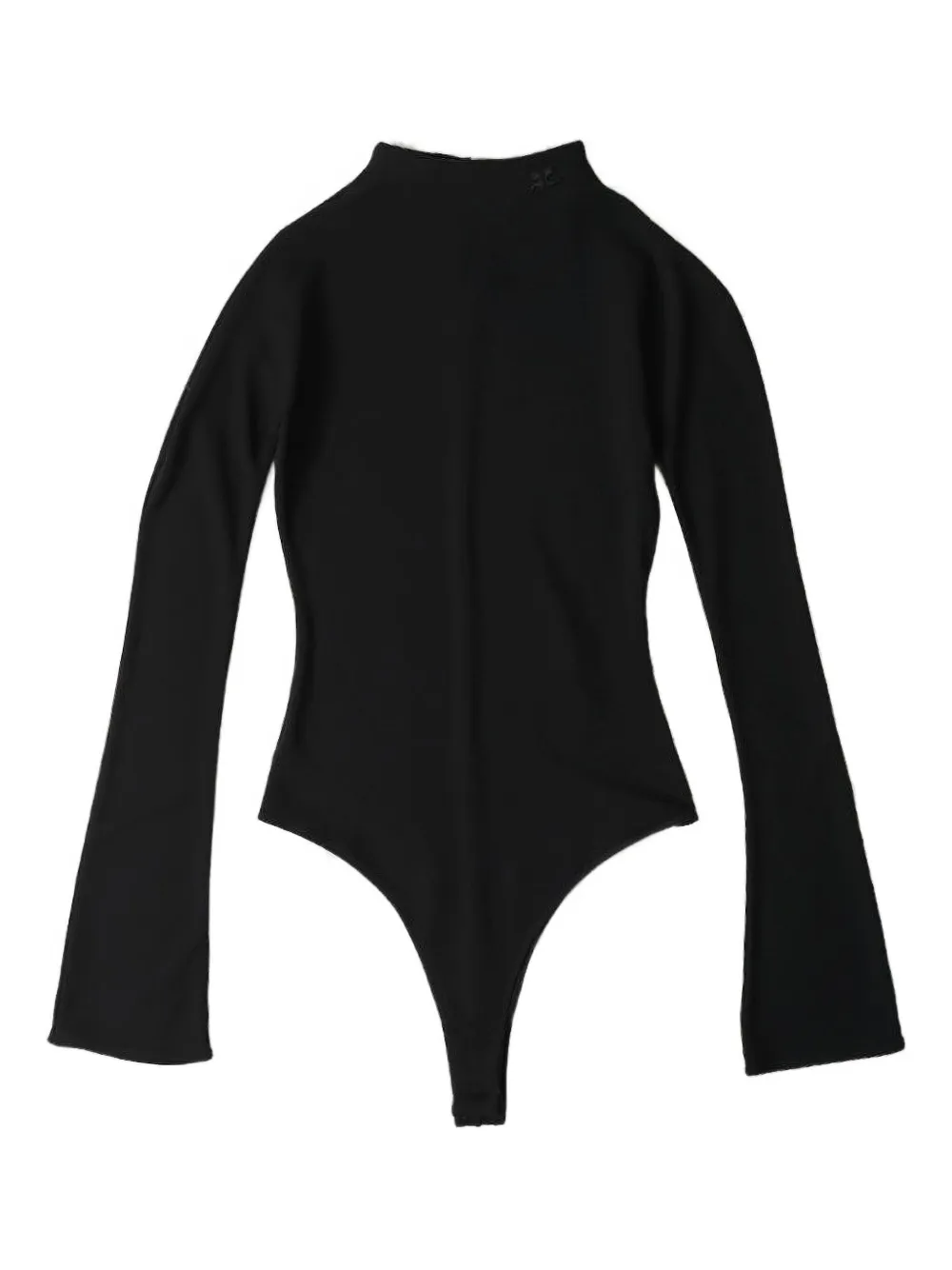 Courrèges Embroidered High-neck Bodysuit In Black