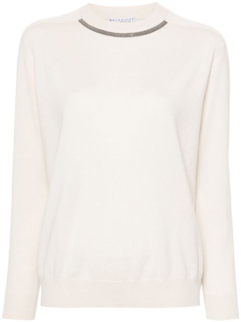 Brunello Cucinelli Monili-chain knitted top Women