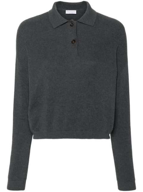 Brunello Cucinelli ribbed-knit polo shirt Women