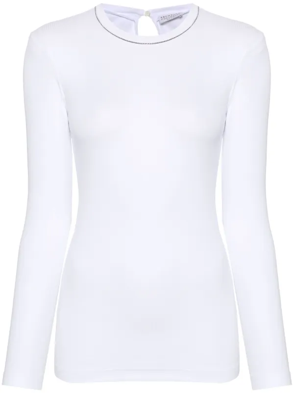 Brunello Cucinelli ビーズトリム Tシャツ | ホワイト | FARFETCH JP
