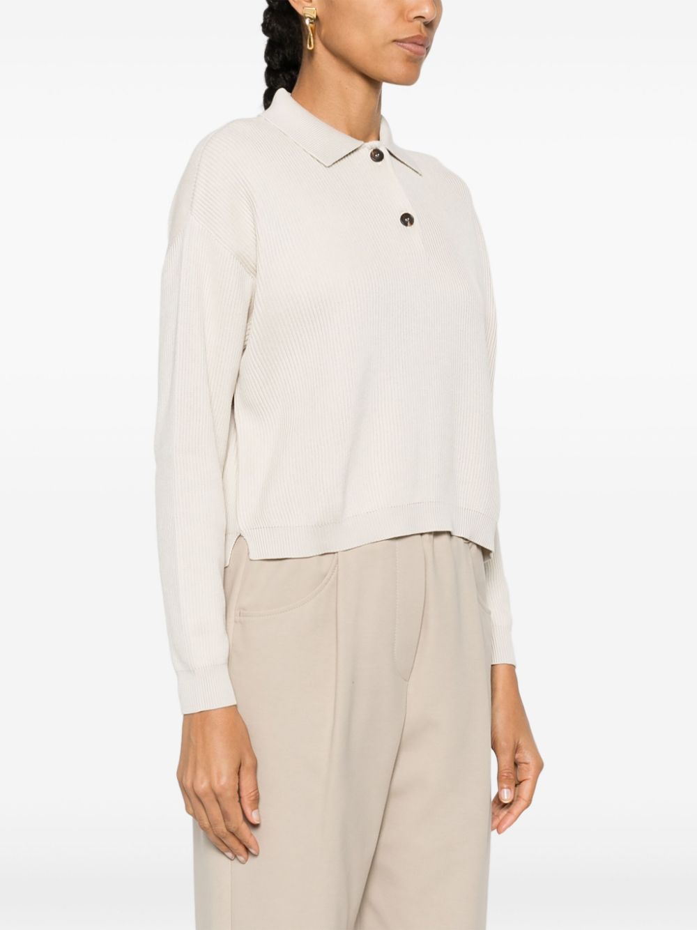 Brunello Cucinelli ribbed-knit polo shirt Women