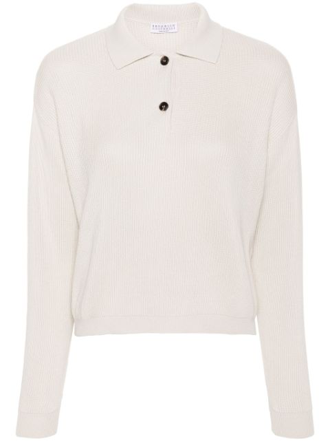 Brunello Cucinelli ribbed-knit polo shirt Women