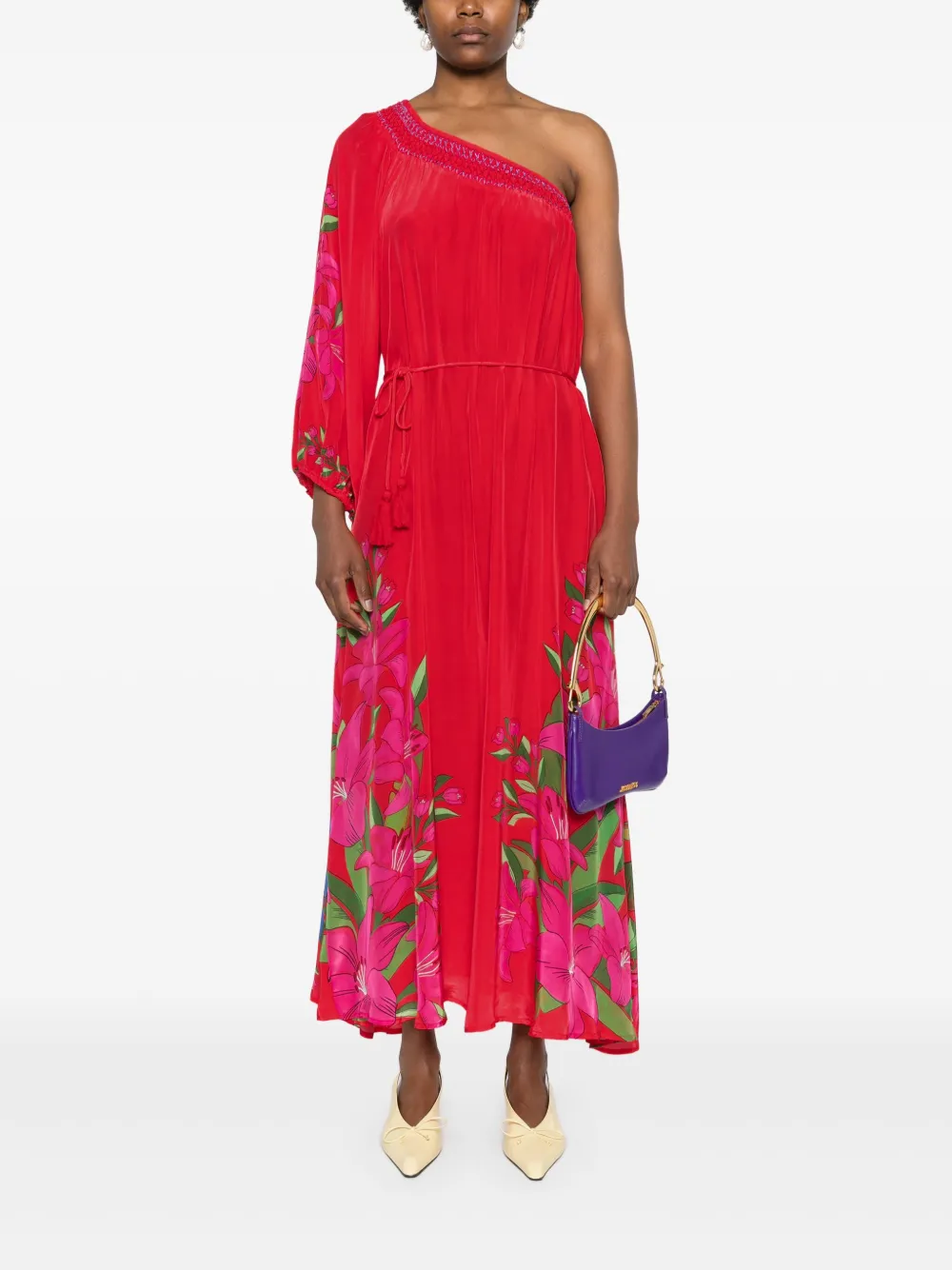 FARM Rio Asymmetrische maxi-jurk - Rood