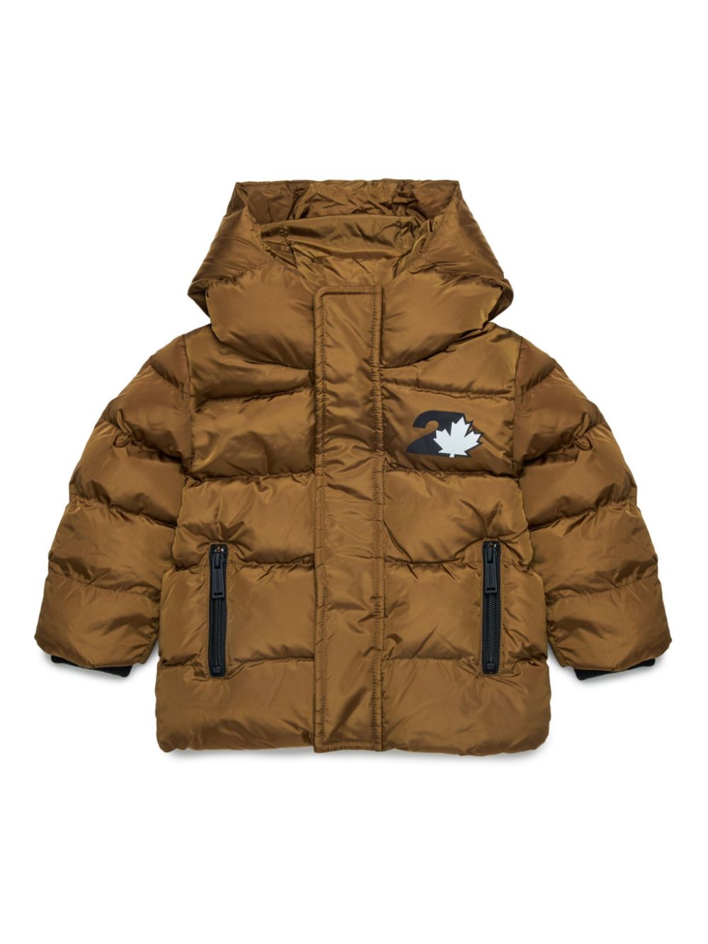 DSQUARED2 KIDS Gewatteerd jack met logoprint Bruin