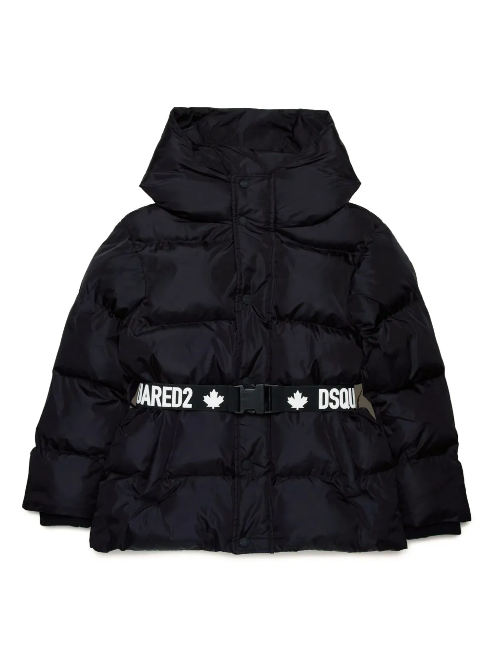 Dsquared2 Kids Belted Down Jacket In Black