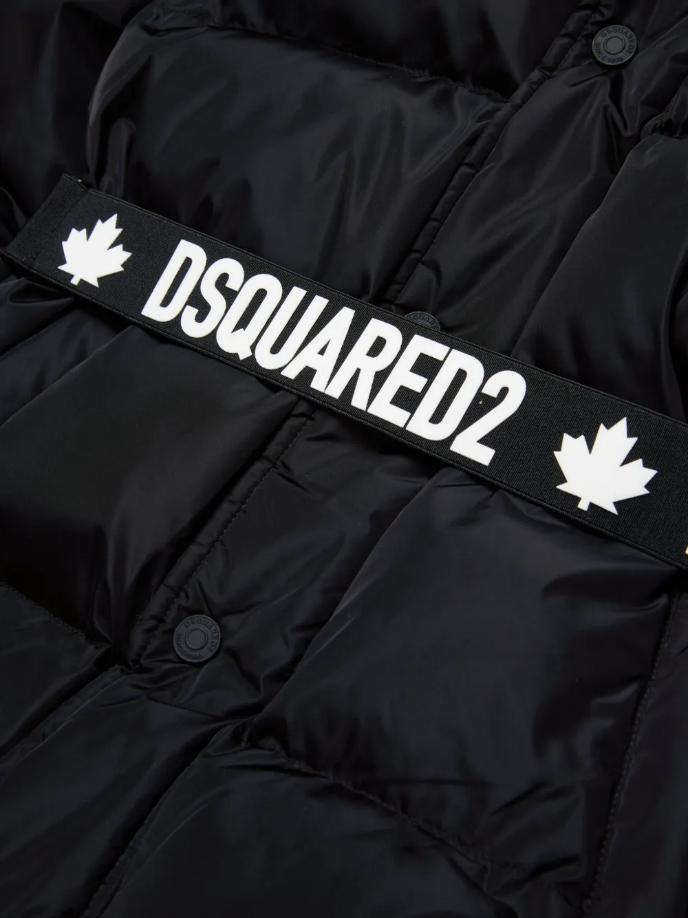 Dsquared2 Kids Belted Down Jacket In Black