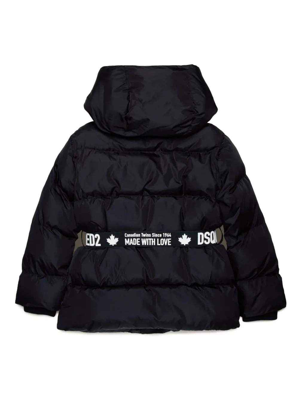 Dsquared2 Kids Belted Down Jacket In Black